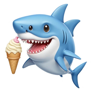 Shark eating icecream sticker