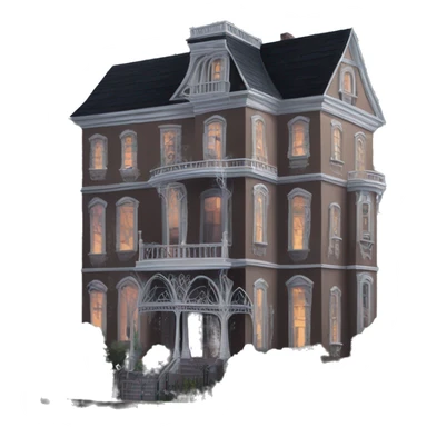 Beautiful Addams sprawling 12 story tall haunted old mansion  sticker