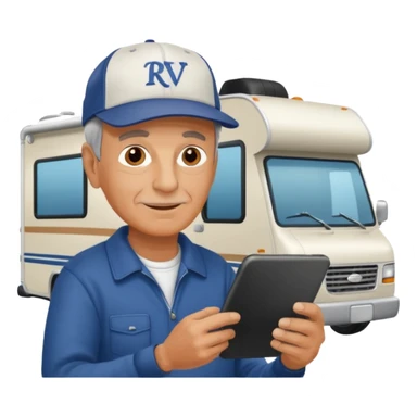 retired business guy working onrv sticker