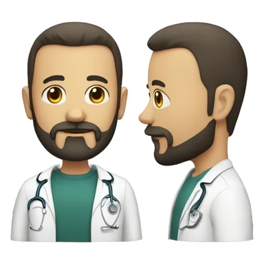 Bald tan doctor crown black beard sticker