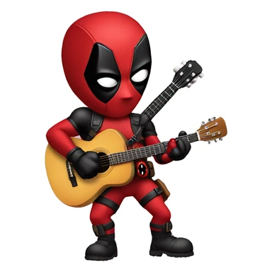 deadpool with guitar sticker
