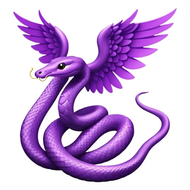 snake with wings in pu sticker