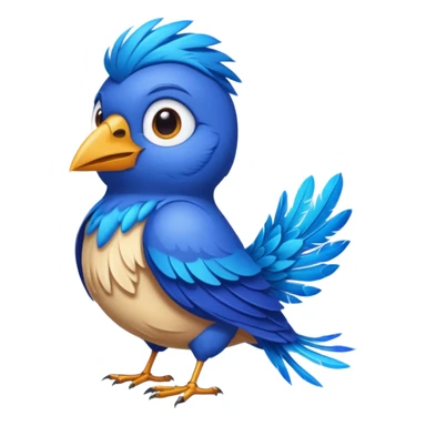 blue bird with shirt sticker