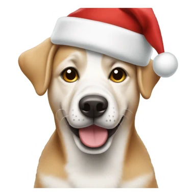 dog wearing christmas cap sticker