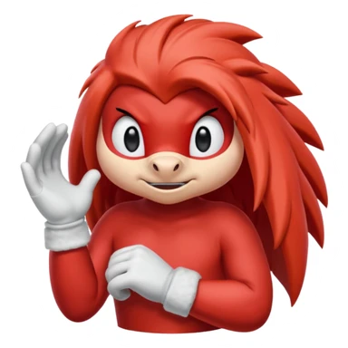 Sonic the hedgehogs friend knuckles a red animal with peach arms and white gloves sticker
