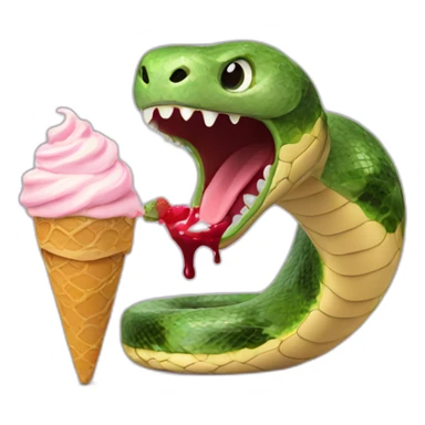 Snake in high heels eating ice cream  sticker
