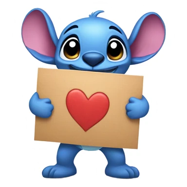 Stitch saying i love u sticker