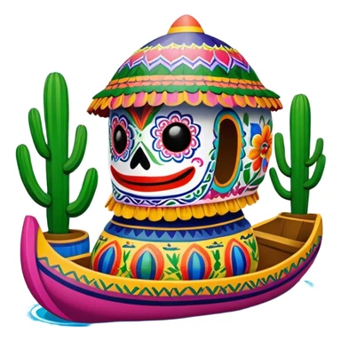 trajinera mexicana de xochimilco sticker