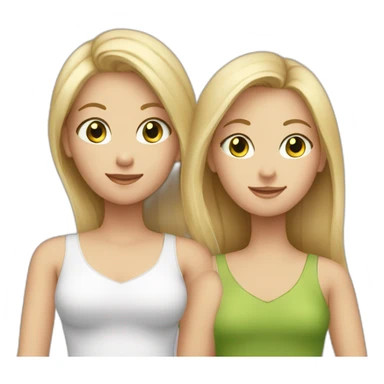 4 people Family . blond girl green eyes, dad (no hair), mom (long blond hair) and two sisters with brown hair sticker