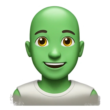 happy bald boy green portrait sticker