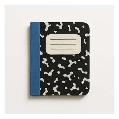 black and white marbled composition notebook sticker