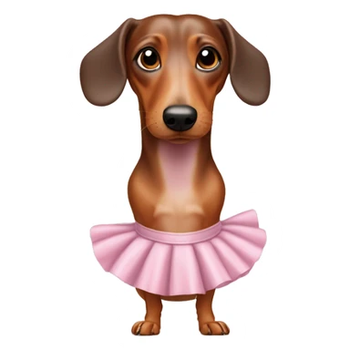 weiner dog with ballerina skirt sticker