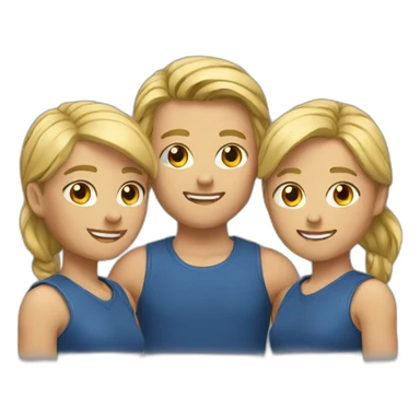 team 3 persons sticker