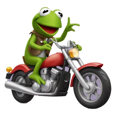 Kermit the frog riding a motorcycle sticker