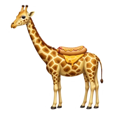 Giraffe eats hotdog sticker