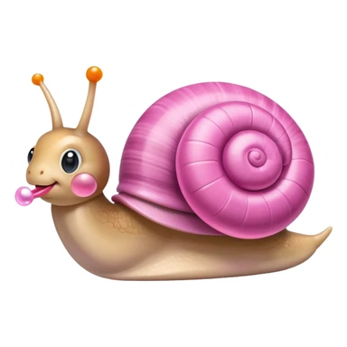 cute snail with a pink pacifier sticker