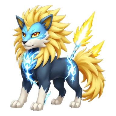 Pyroar-Solgaleo-Luxray-Fakémon-hybrid-creature (full body)  sticker