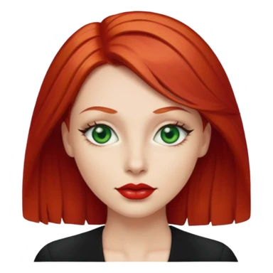 red hair with red lipstick  sticker