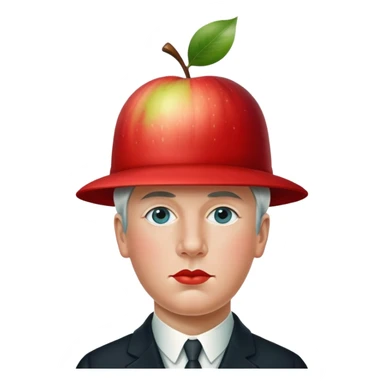 rene magritte apple hat sticker