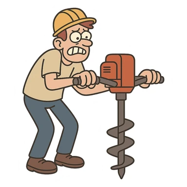 hollow stem auger drilling machine, transparent background sticker