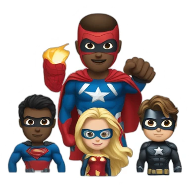 group of superheros sticker