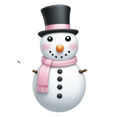 Cute white and light pink snowman sticker