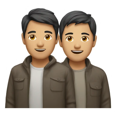 Two asian man couple sticker