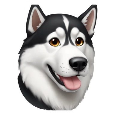 black and white husky with brown eyes sticker