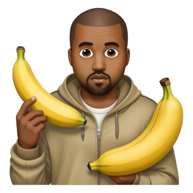 kanye west con un banano sticker