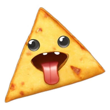 nacho tortilla chip with a little piece of meat on it sticker