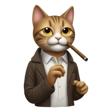 Cat smoking cigar  sticker