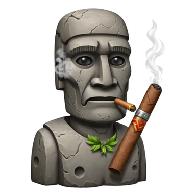 Image of moai smoking a cigar sticker