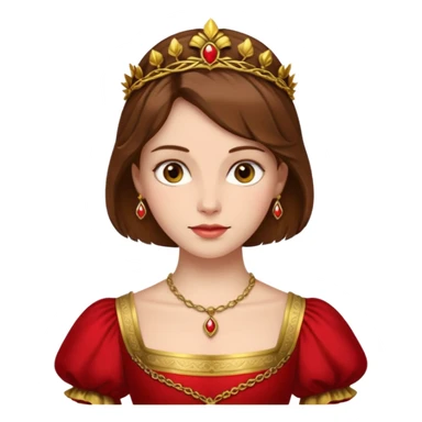 Renaissance lady – brown hair, red dress with gold trim sticker