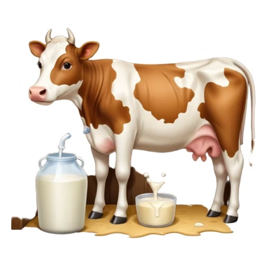 Cow getting milked sticker