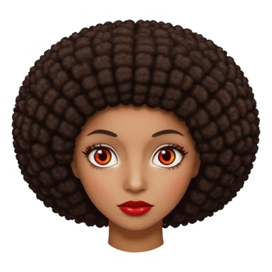 change her hair to a dark brown afro, dark brown eyes, and make the eye whites red sticker