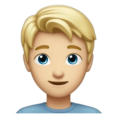 young blond man with gray-blue eyes makes a heart with his hands sticker