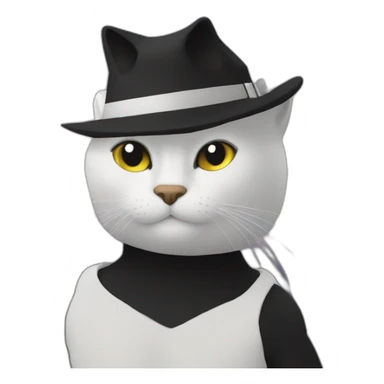 Chat noir et blanc sticker