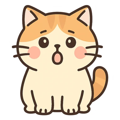 mofusand cat, color outline icon style, expressive face, gentle color palette sticker