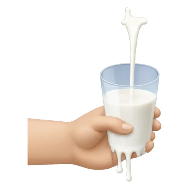 milk dripping off hand sticker