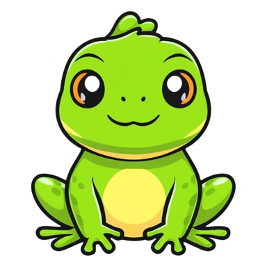 Sofia Froge frog character with big eyes and cute expression in sticker style sticker
