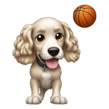 cocker fire black playing basketball sticker