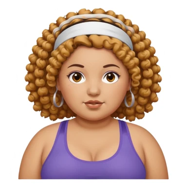 curly fat girl with headband, sportsy sticker