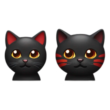 Two super cute cats, black and red sticker