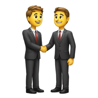 two businessmen handshaking sticker