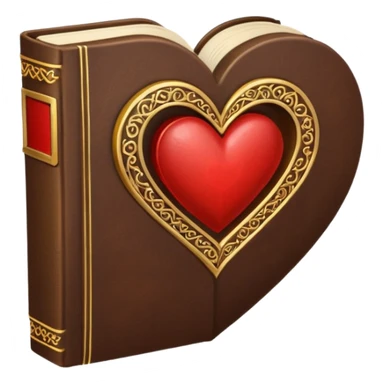 heart with a book motif sticker