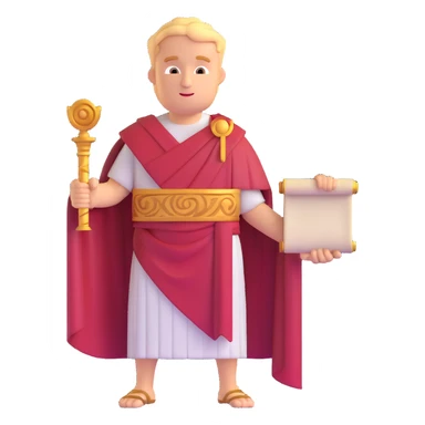 Tiberius Gracchus holding a scroll, Roman toga sticker