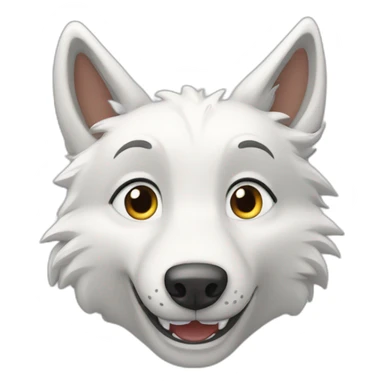 Loup blanc qui fait un beau sourire montrant ses belles dents sticker