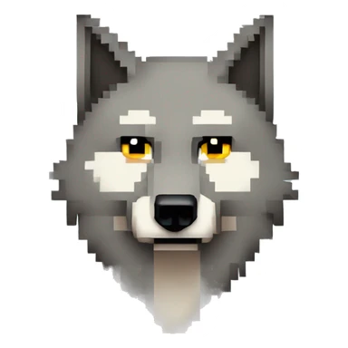 8 bit Pixel wolf  sad sticker