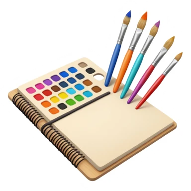 Sketchbook with brushes sticker