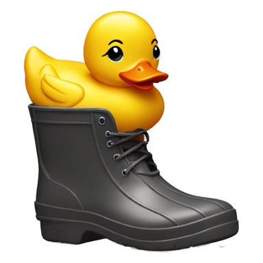 Yellow rubber duck wearing rainboots sticker